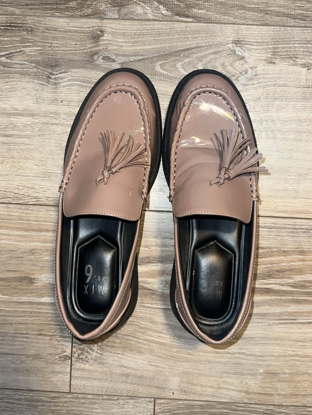 Mix No. 6 Patent Tan Platform Loafers